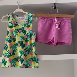 Joe Fresh Pink Shorts & Tropical Leaf Tank Pajama Set